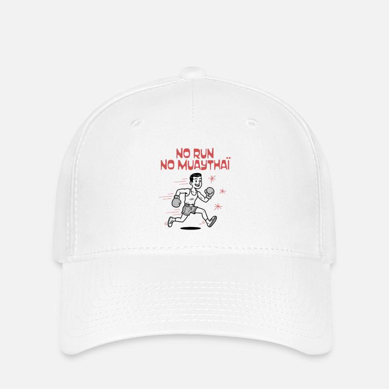 NO RUN NO MUAYTHAI - Flexfit Cap - white