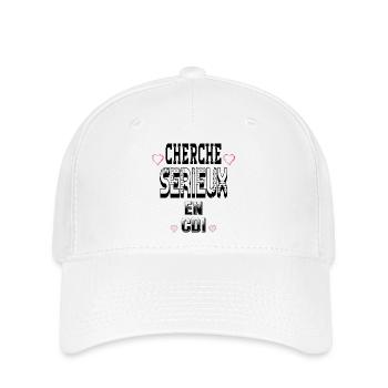 Cherche Sérieux en CDI - Casquette Flexfit - blanc - Devant