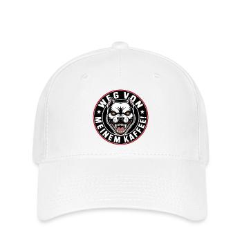 Weg Von Meinem Kaffee Logo - Flexfit Cap - Weiß - Vorne