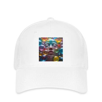 Face among Neon Bubbles - Flexfit Cap - white - Front