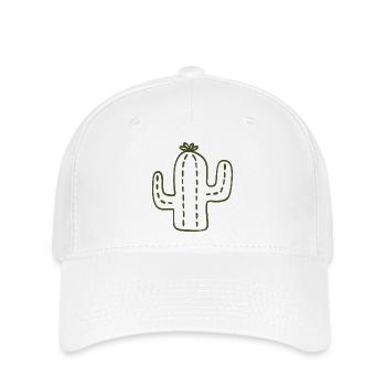 Kaktus-Skizze - Flexfit Cap - Weiß - Vorne