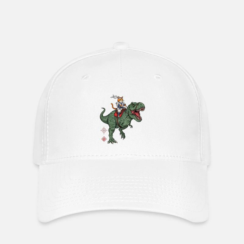 Cat Knight sur Dinosaur - Casquette Flexfit - blanc