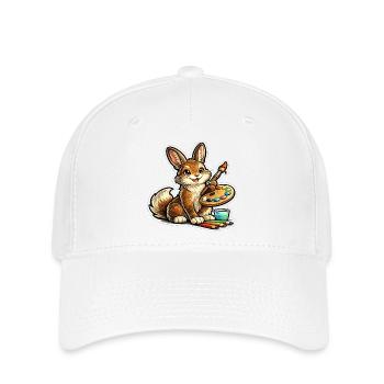 Artiste lapin avec palette - Casquette Flexfit - blanc - Devant