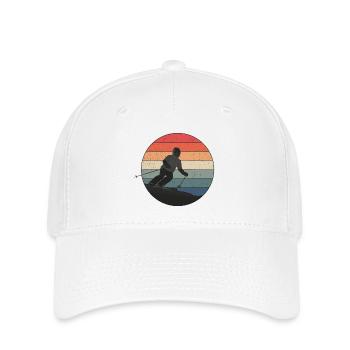 Skiing downhill in sunset - Flexfit Cap - white - Front