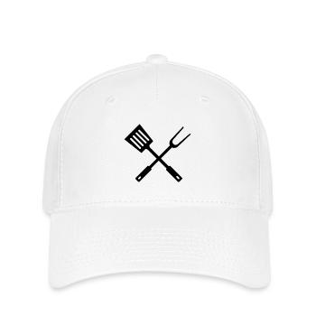 BBQ grill utensils - Flexfit Cap - white - Front