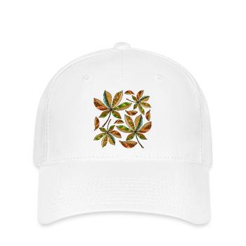 feuilles - Casquette Flexfit - blanc - Devant