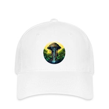 Tropical rock waterfall in the jungle - Flexfit Cap - white - Front