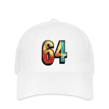 64 chiffres colorés - Casquette Flexfit - blanc - Devant