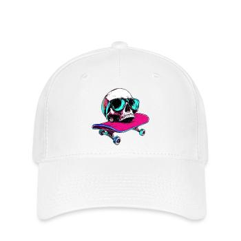 Skull Skateboard - 1990 - Flexfit Cap - white - Front
