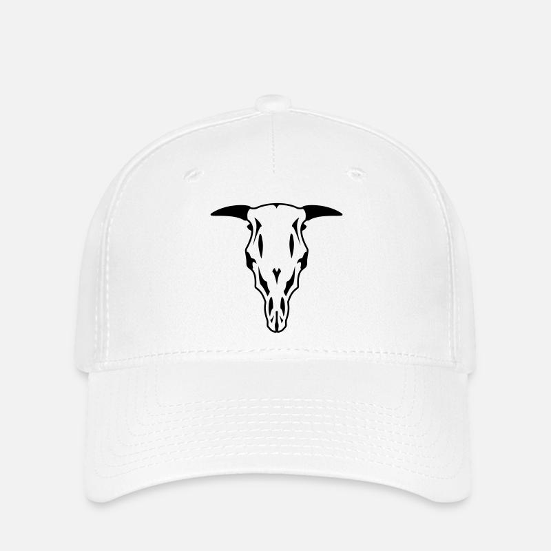 Crâne de taureau - Casquette Flexfit - blanc