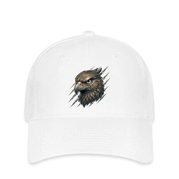 Adlerkopf Kraftgrafik - Flexfit Cap - Weiß - Vorne