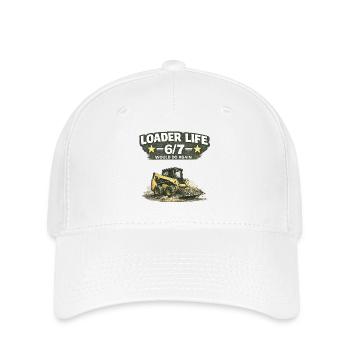Motif de chargeur agricole 6/7 « Charger Life » pour la cour - Casquette Flexfit - blanc - Devant