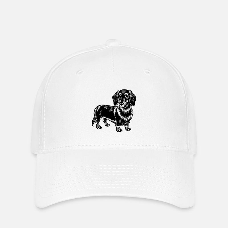 Dachshund Dog - Flexfit Cap - white