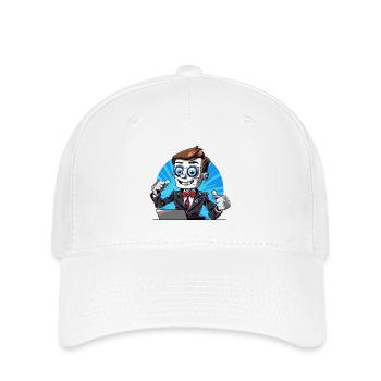 Robot streamer in a suit - Flexfit Cap - white - Front