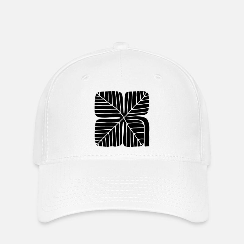 Conception audacieuse de trèfle porte-bonheur en linogravure - Casquette Flexfit - blanc