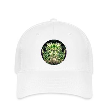 Face de feuille Mandala de la nature - Casquette Flexfit - blanc - Devant