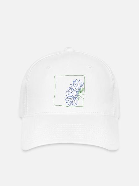 Kornblume minimalistisch - Flexfit Cap - Weiß