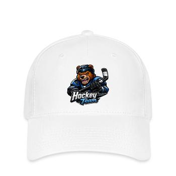 Bär Eishockey Team Maskottchen - Flexfit Cap - white - Front