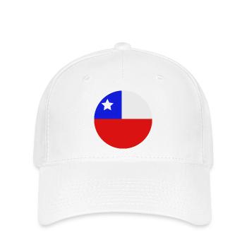 Round Chilean flag - Flexfit Cap - white - Front