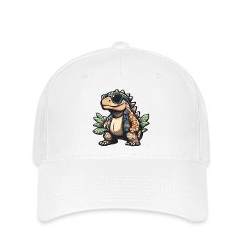 Dinosaur Stegosaurus Comic Vacation - Flexfit Cap - white - Front