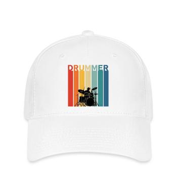 Drum Gift for Music Fan Boy - Flexfit Cap - white - Front