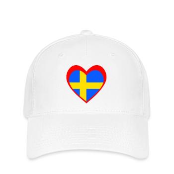 Sverige Hjärta – Kärlek till Sverige - Casquette Flexfit - blanc - Devant