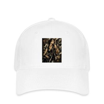 Gothic Gitarrenheldin Deco Stil - Flexfit Cap - Weiß - Vorne