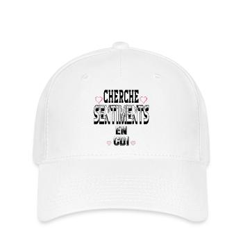 Cherche Sentiments en CDI - Casquette Flexfit - blanc - Devant