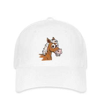A cartoon drawing of an Abou'Ourquob horse - Flexfit Cap - white - Front