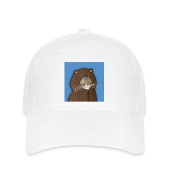 Bären-Kapuzen-Katzenporträt - Flexfit Cap - Weiß - Vorne