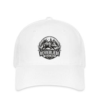 Revierliebe Wald Wild Jagd Motiv - Flexfit Cap - Weiß - Vorne