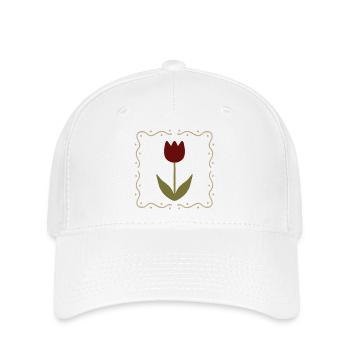 Tulipe en silhouette encadrée - Casquette Flexfit - blanc - Devant