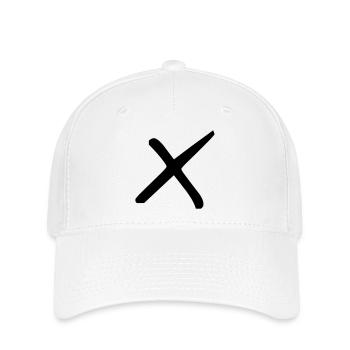 Stilvolles Kreuz - Flexfit Cap - Weiß - Vorne
