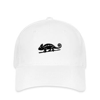 Un caméléon tacheté marche sur une branche - Casquette Flexfit - blanc - Devant
