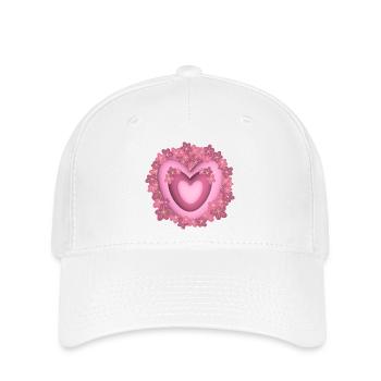 Herz mit rosa Blumen, ein liebes Dankeschön. - Flexfit Cap - Weiß - Vorne