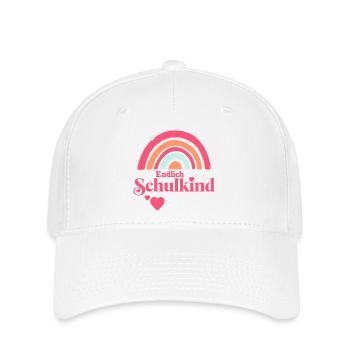 Enmdlich Schulkind - Boho Regenbogen mit Herz - Flexfit Cap - Weiß - Vorne