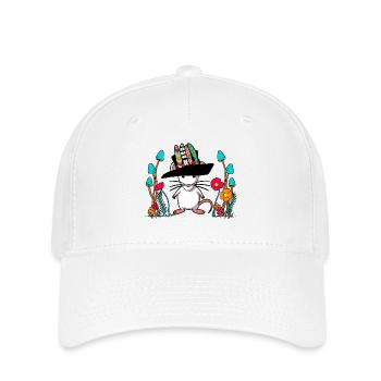 Autumn Mouse Hippie Vintage Retro Rodent Rat - Flexfit Cap - white - Front