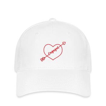 Engaged Braut Verloben Herz Verlobung Verlobte - Flexfit Cap - Weiß - Vorne