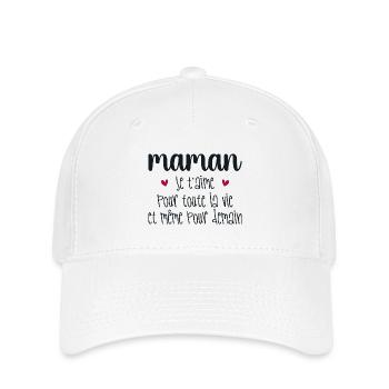 Maman je t'aime, Mère, Bébé, Naissance, Amour - Casquette Flexfit - blanc - Devant