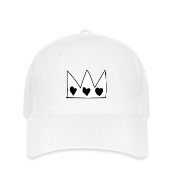 krone symbol könig herzen liebe - Flexfit Cap - Weiß - Vorne
