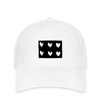 Six coeurs coeur rectangle forme de motif - Casquette Flexfit - blanc - Devant