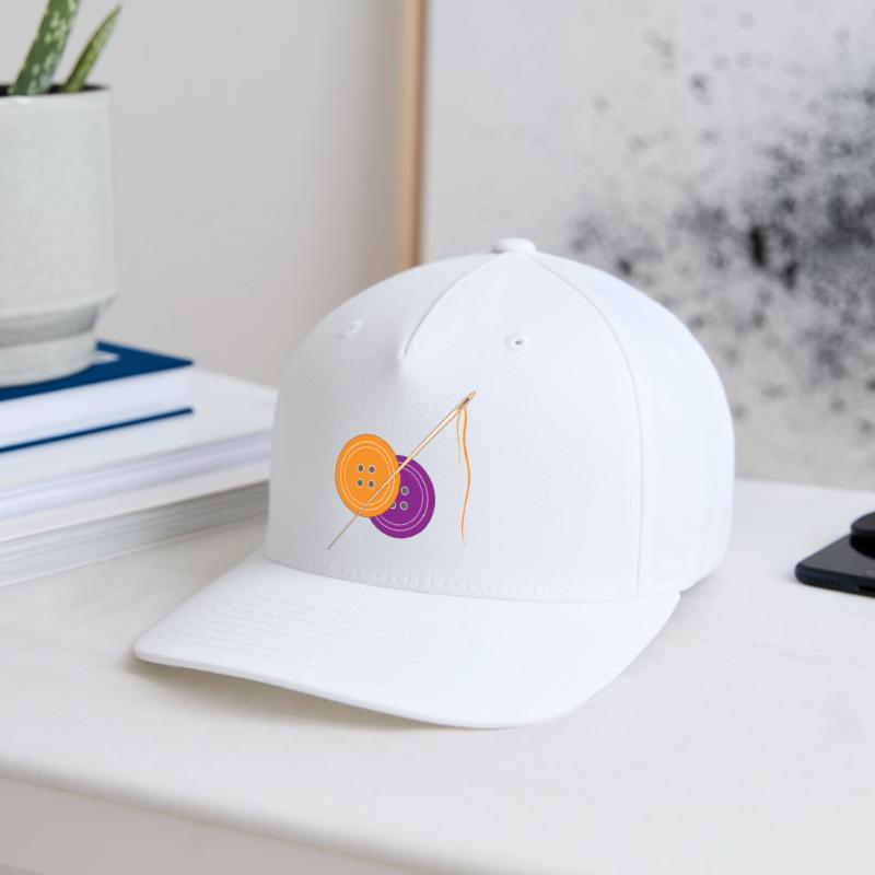 Creative sewing button pattern in vintage style Flexfit Cap
