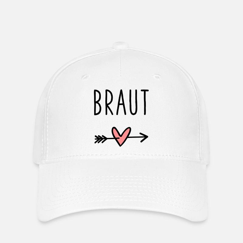 Braut Herz Amor Pfeil Junggesellenabschied - Flexfit Cap - Weiß