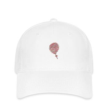 Ballon gribouillis au néon – Croquis pop art - Casquette Flexfit - blanc - Devant