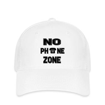 NO PHONE ZONE - Flexfit Cap - Weiß - Vorne