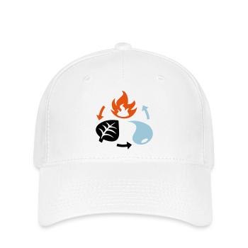 Feu, eau, éléments végétaux - Casquette Flexfit - blanc - Devant