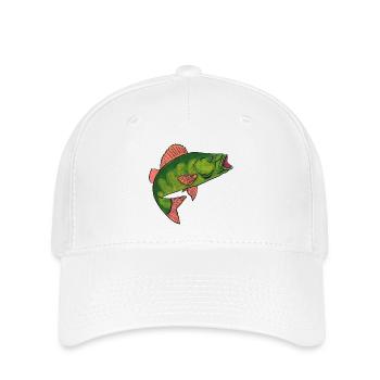 Green Fish with Pink Fins - Flexfit Cap - white - Front