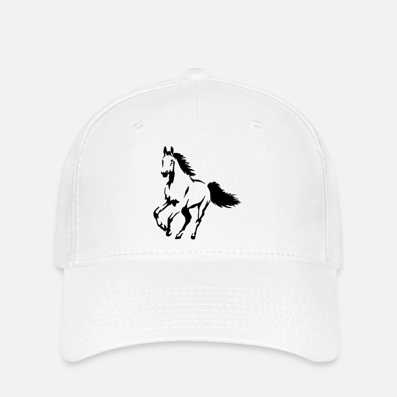 hengst - stute - fohlen - pferd - Flexfit Cap - Weiß