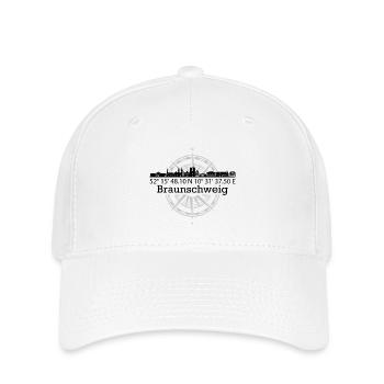 Koordinaten Skyline Braunschweig - Flexfit Cap - Weiß - Vorne