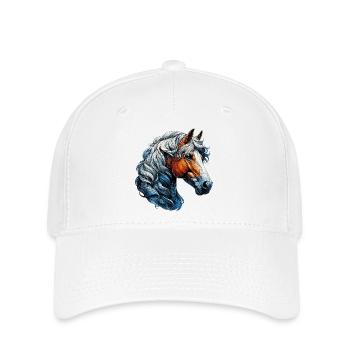 Pferd - Flexfit Cap - Weiß - Vorne